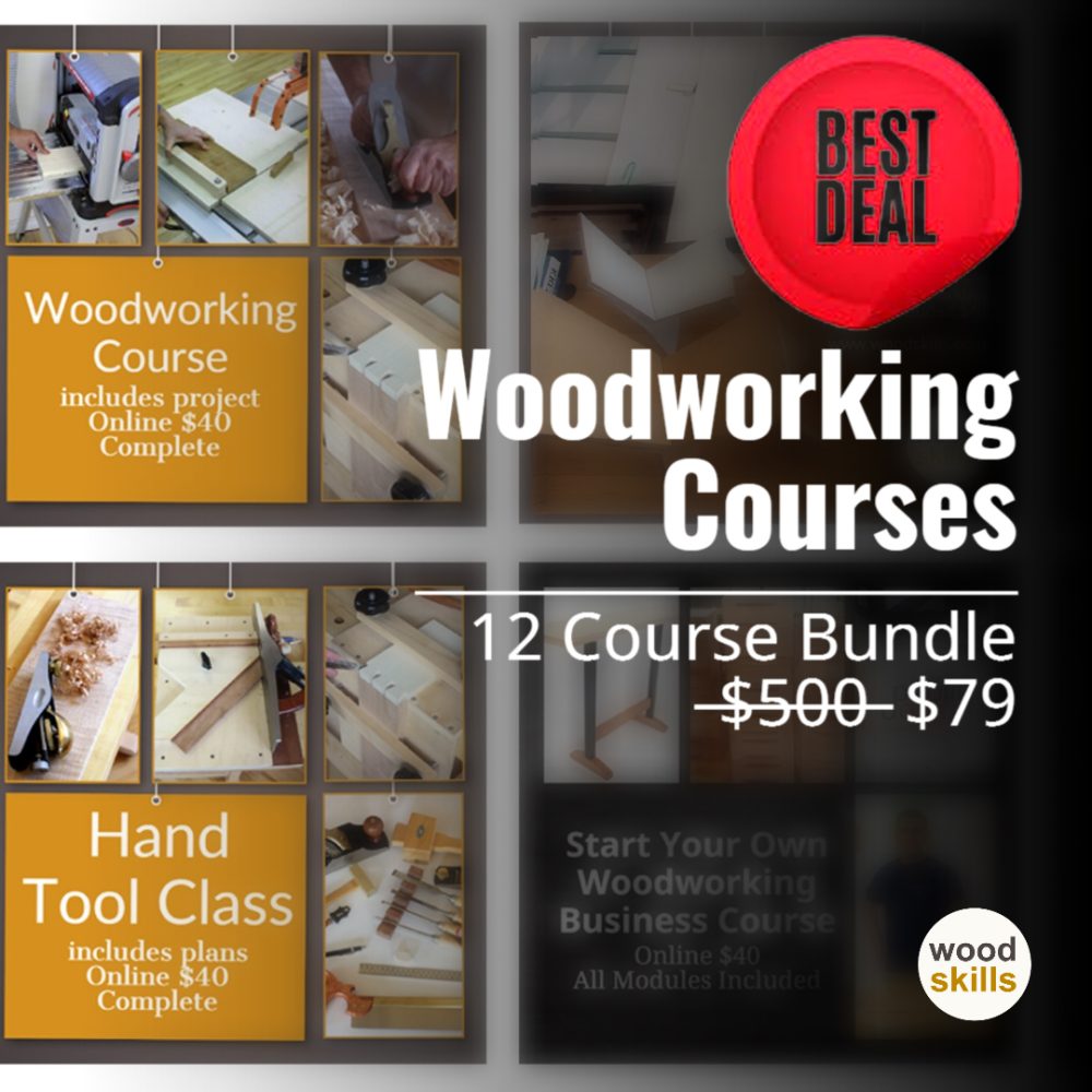 12 Woodworking Course Bundle ($500 value)